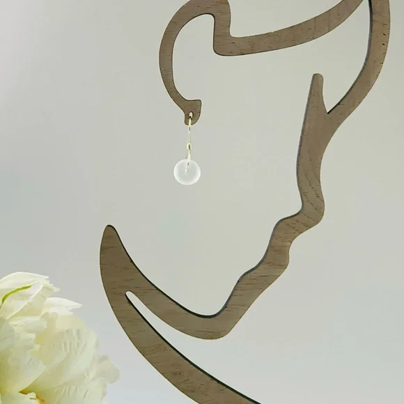 Ocean Bubbles Sea glass Wirework Earrings - Picture 2 of 6